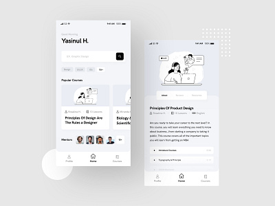 Online Learning Course Mobile App Design (WIP)