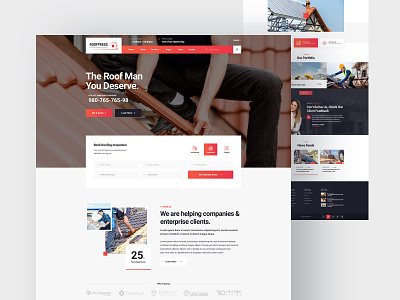 Roofpress Roofing Service Website Design architecture fixed footer header hourly landingage minimal roof roofing roofing service roofing website roofpress room service service website ui ui design ux ux design