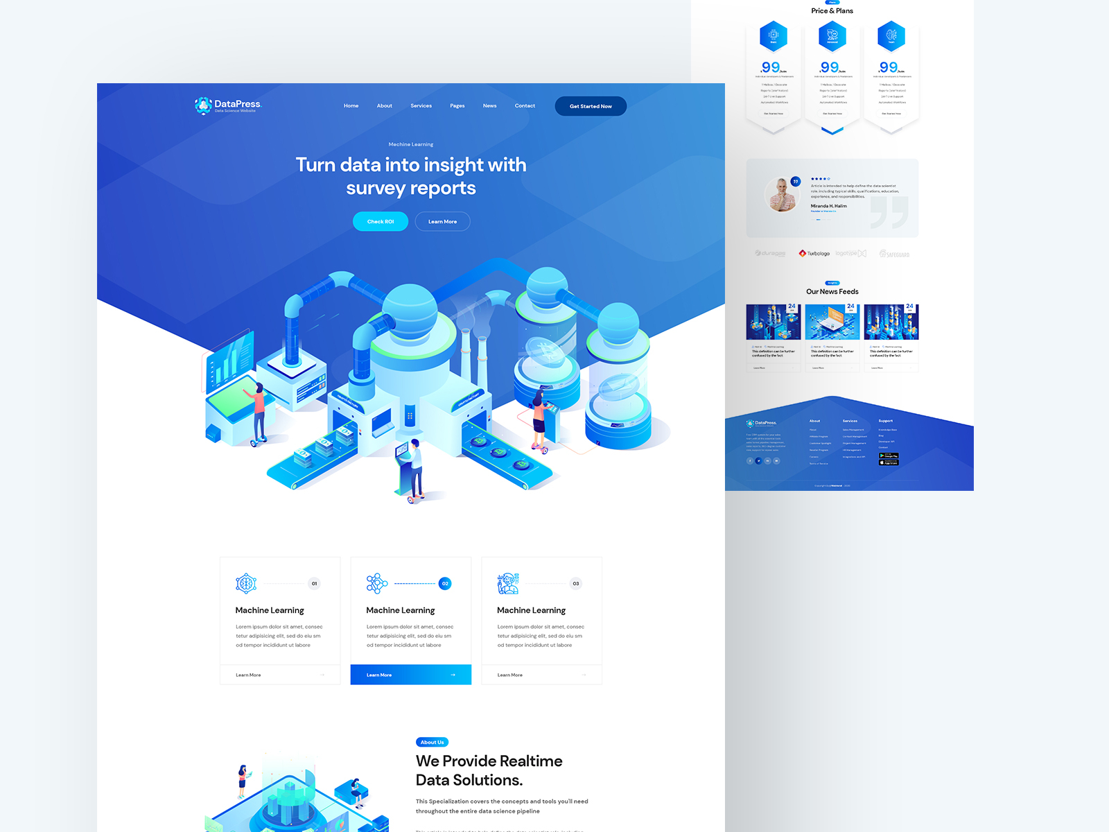 Datapress Data Science Website Design by Yasinul Huq on Dribbble