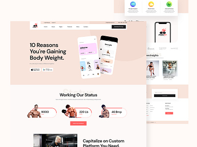 Pixilafit fitness app landing website design