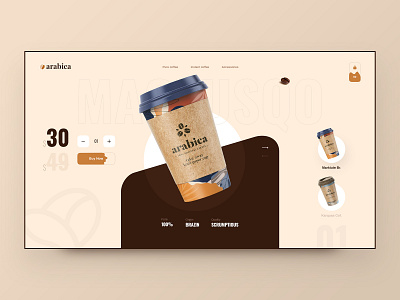 Arabica Coffee Shop Website Header Exploration