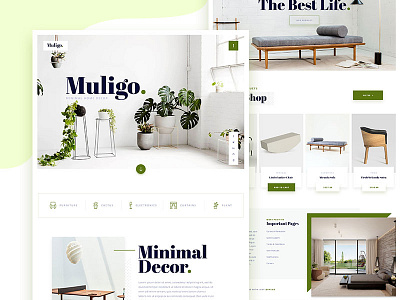 Muligo Minimal Home Decor Website Exploration. homepage html landingpage minimal minimal branding wp