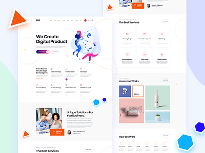 Bino Creative Agency 2019 trend agency agency branding digital agency landing landing page landingpage minimal portfolio ui ux website