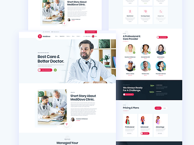 Hospital Landing Page clinic exploration header hospital medical ui