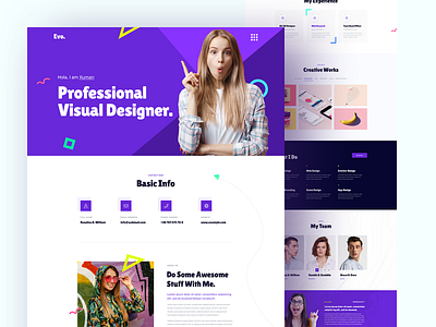 Creative Portfolio / CV / Biodata 2018 trend 2019 trend about biodata cv footer header minimal personal portfolio team testimonials