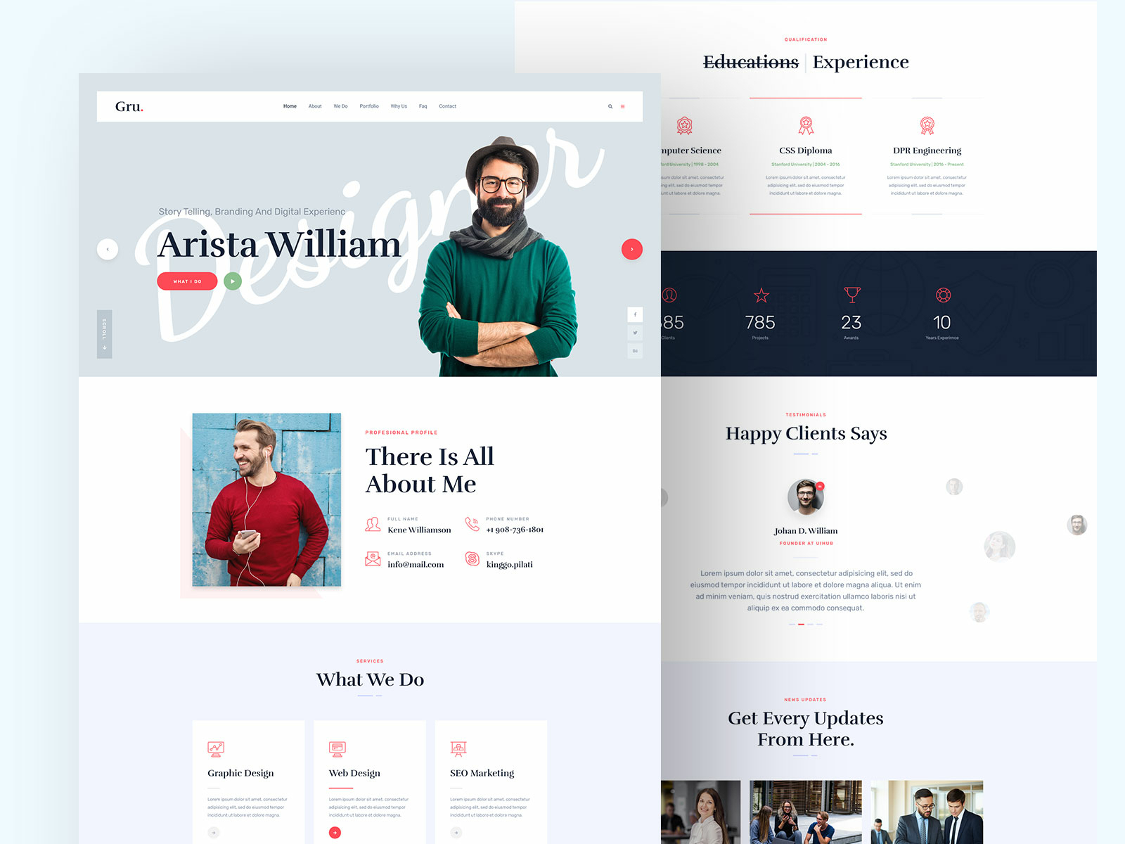 Minimal Portfolio / CV / Biodata by Yasinul Huq on Dribbble