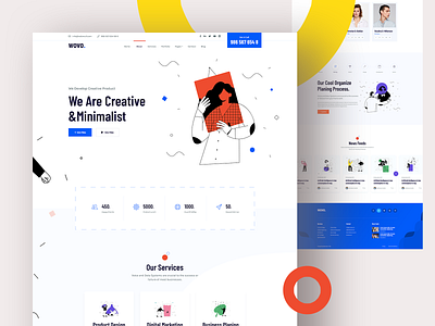 Wovo Digital Agency agency business clean creative creative agency digital digital agency features footer header homepage illustration minimal onepage service ui ux website