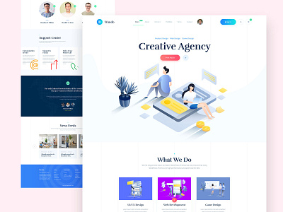 Digital Agency Website 2019 trend agency colorfull creative creative design creative website digital digital agency digital illustration footer header homepage isometric landingpage service testimonial ui ux website