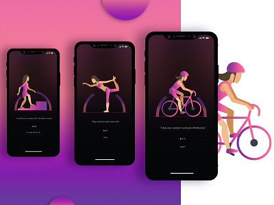 Pat - Fitness app app illustration ui ux walk through