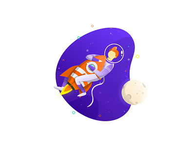 Space Rocket - Animated Illustration ai animation branding characters clean design illustration intervi modern space ui vector