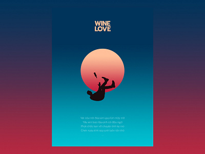Wine Love art color design flat gradient color graphic design illustration poster poster art poster design vector