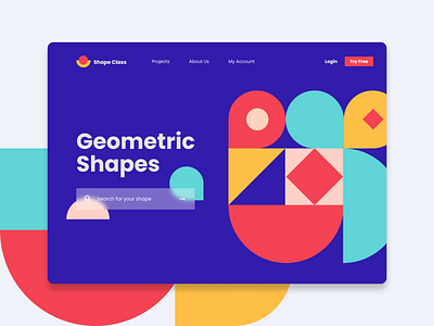 Geometric Shape UX UI Web Design color design flat graphic design illustration ui ux vector web