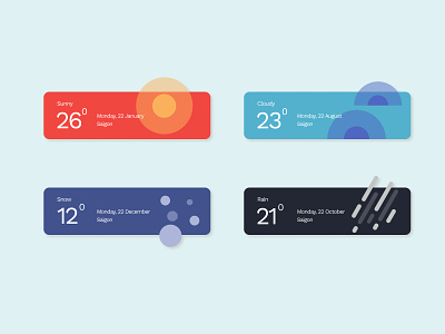 Weather - Card UI card ui flat design illustration ui design weather