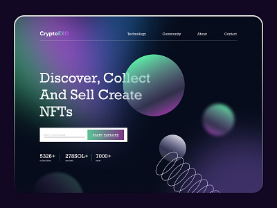 CrytoEXO - NFT Landing Page Website crypto landing page ntf ui website