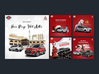 Instagram Post Public Holiday Mitsubishi Motors branding graphic design instagram social media