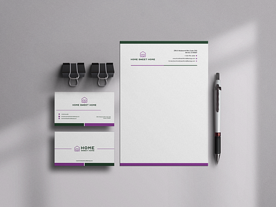 Stationary Design for Home Sweet Home brand identity branding design graphic design logo