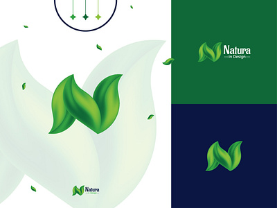 N letter Nature logo design