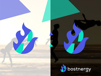 Flame + Energy Logo Design - Bostnergy