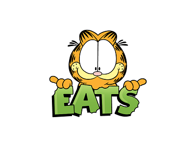 Garfield EATS Secondary Character bold brand cat children comic food fun garfield mobile app restaurant typography