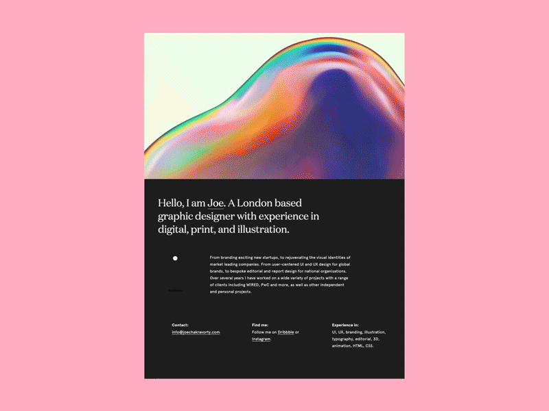 Personal Website 2019 branding color colour digital portfolio showreel typography typography animation web