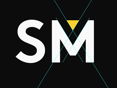 SM design flat lettering logotype typography