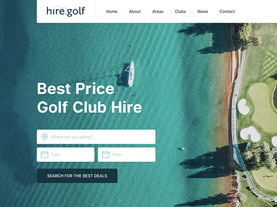 Hire Golf branding golf golf hire header hero ui wip