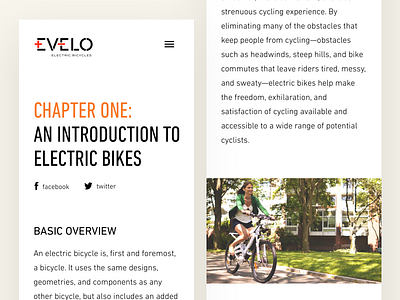 E-Bikes Buyer's Guide, Responsive Content Page article content responsive ui ux visual web