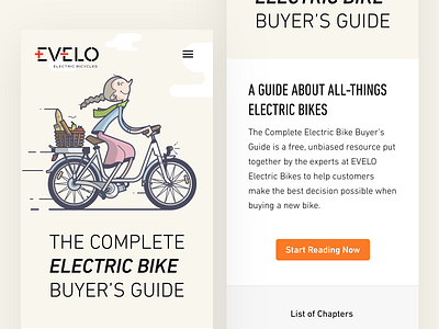 E-Bikes Buyer's Guide, Responsive Home content design e bikes responsive ui ux visual web