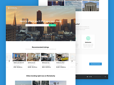 Logged In Homepage landing page product design real estate ui ux