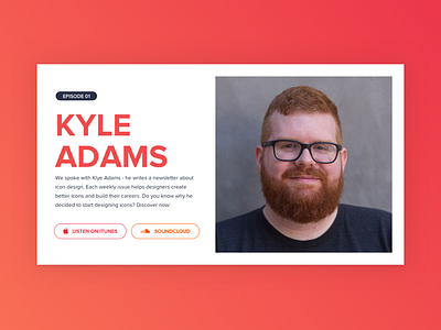 Podcast Guest Card product design ui ux web