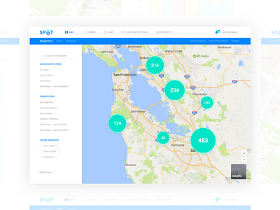 Zoomed Out Map View product design ui ux web app