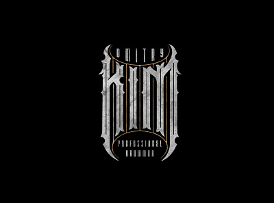 Dmitry Kim dark design drummer drumming gothic letter lettering logo logotype modern typography