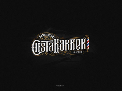 CostaBarber barber barbershop branding dark design gothic lettering logotype mark modern vintage vintage logo