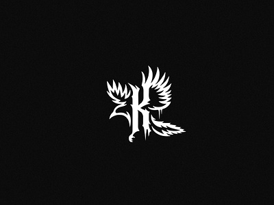 Kingseeker bird bird logo black metal eagle eagle logo emblem gothic k letter letter lettering logotype mark music band music logo raven raven logo typography