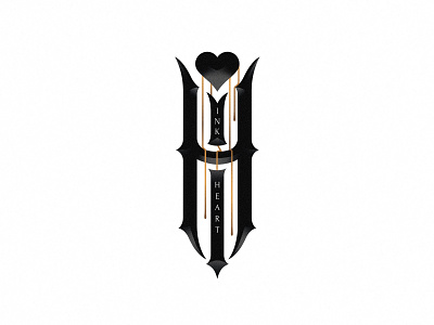 ink heart dark gothic heart ink ink heart letter lettering logo logotype modern tattoo tattoo studio typography