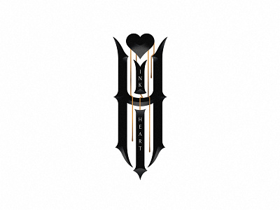 ink heart dark gothic heart ink ink heart letter lettering logo logotype modern tattoo tattoo studio typography