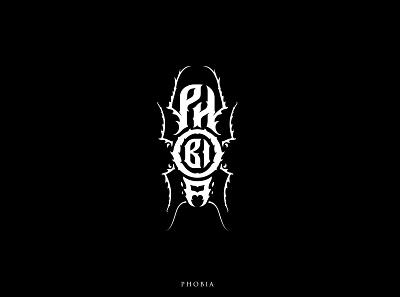 Phobia beetle cockroach dark gothic graphic design letter lettering logo logotype modern typography