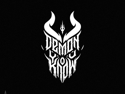 Demon you know dark demon gothic graphic design letter lettering logo logotype mask typography