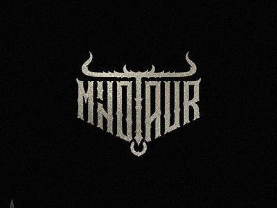 Minotaur bull centaur gothic gothic logo greek legends greek mythology horns legend lettering logotype minotauer mithology satyr typography