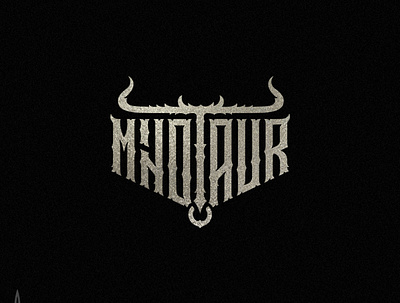 Minotaur bull centaur gothic gothic logo greek legends greek mythology horns legend lettering logotype minotauer mithology satyr typography
