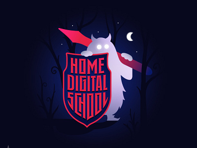 Home digital school cartoon cg character forest gothic illustration knight letter lettering logo logotype modern monster moon typography