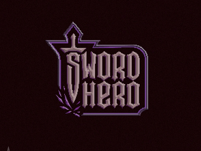 Sword Hero dark age game dev game logo gothic hero medival pixel art pixel lettering pixel logo rpg logo sword typography