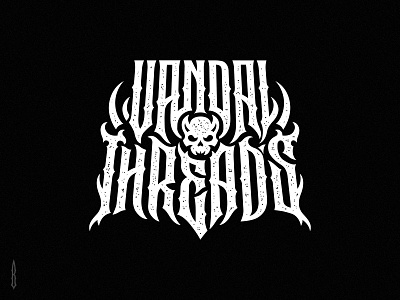 Vandal Threads black metal caligraphy logo clothing logo clothing wear death metal gothic gothic lettering logotype skull street wear typography