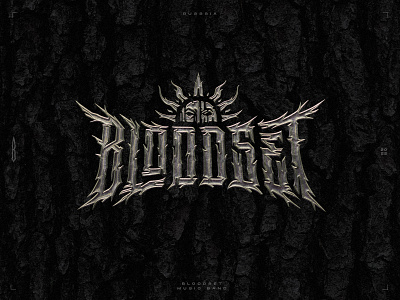 Bloodset 3d logo agressive black metal blood dead metal gothic lettering logotype modern music band music logo sun typography wood
