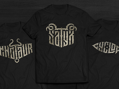 satyr, minotaur, cyclop lettering logo modern tshirt type