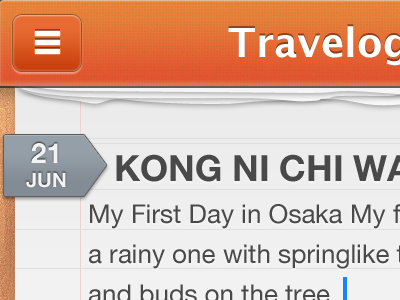 iPhone app app diary iphone notebook orange travel