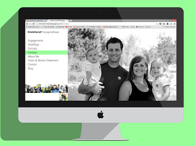 Kristin Carroll Photography flat design mint green photography website