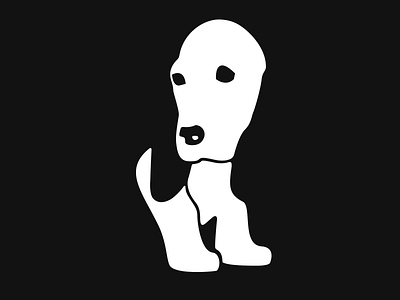 WIP Basset Hound 2 animals black dogs negative space white