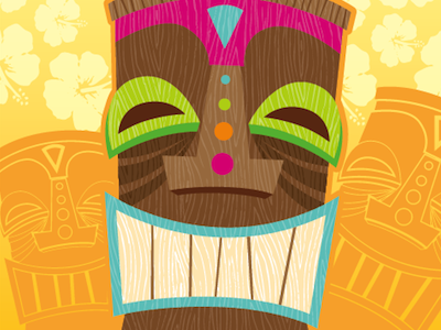 Tiki Head hawaii illustration luau tiki