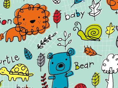 Critter Doodles animals baby design illustration pattern